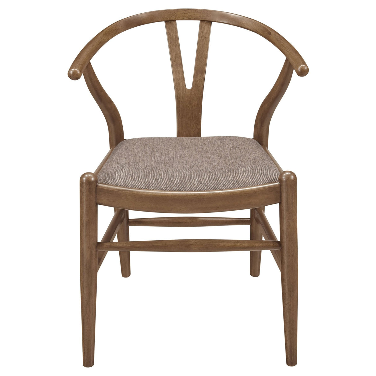 Dinah Danish Y - Shaped Back Wishbone Dining Side Chair Walnut and Brown (Set of 2) | Coaster | Home Elegance USA