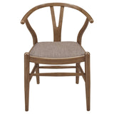 Dinah Danish Y - Shaped Back Wishbone Dining Side Chair Walnut and Brown (Set of 2) | Coaster | Home Elegance USA