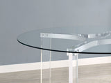 Keeling 5-piece Round Glass Top Acrylic Dining Set Chrome - Home Elegance USA