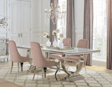 Antoine 5 - piece Rectangular Dining Set Chrome and Pink - 108811 - S5P - image - 1