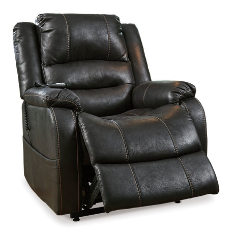 Ashley Black Yandel Power Lift Recliner - Faux Leather - 1090112 - Home Elegance USA - 3