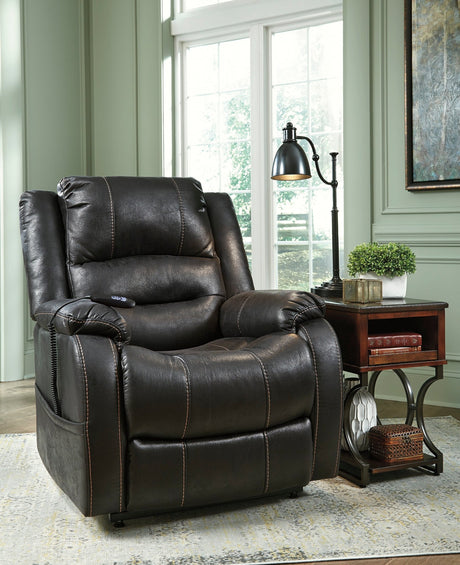 Ashley Black Yandel Power Lift Recliner - Faux Leather - 1090112 - Home Elegance USA - 7