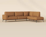 Brandi Sofa Chaise Camel Italian Leather Modern Sofa | Sunpan - sold by Home Elegance USA