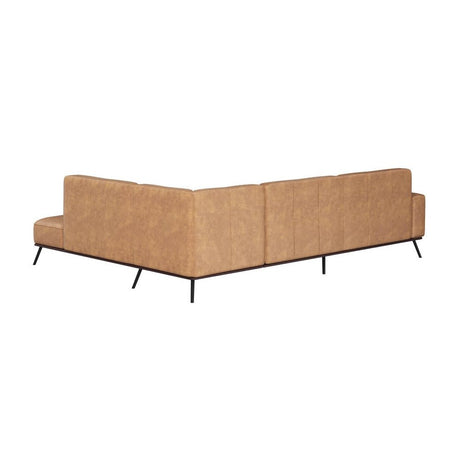 Brandi Sofa Chaise Camel Italian Leather Modern Sofa | Sunpan - sold by Home Elegance USA