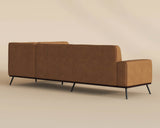 Brandi Sofa Chaise Camel Italian Leather Modern Sofa | Sunpan - sold by Home Elegance USA