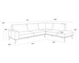 Brandi Sofa Chaise Camel Italian Leather Modern Sofa | Sunpan - sold by Home Elegance USA