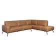Brandi Sofa Chaise Camel Italian Leather Modern Sofa | Sunpan - sold by Home Elegance USA