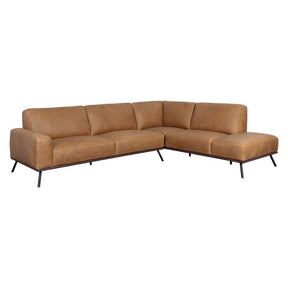 Brandi Sofa Chaise Camel Italian Leather Modern Sofa | Sunpan - sold by Home Elegance USA