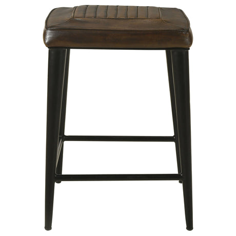 Alvaro Leather Upholstered Backless Counter Height Stool Antique Brown and Black (Set of 2) | Coaster - 109078 - Home Elegance USA - 4