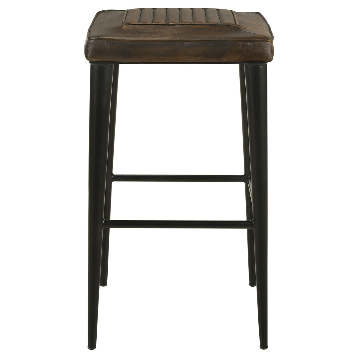 Alvaro Leather Upholstered Backless Bar Stool Antique Brown and Black (Set of 2) | Coaster | Home Elegance USA