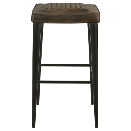 Alvaro Leather Upholstered Backless Bar Stool Antique Brown and Black (Set of 2) | Coaster - 109079 - Home Elegance USA - 4