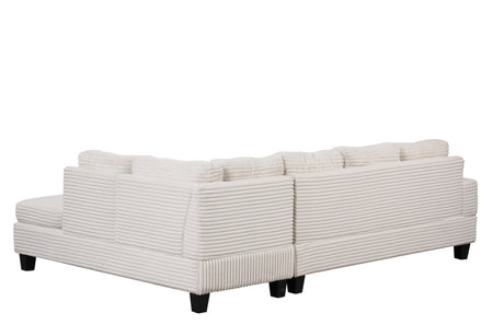 Modern Style Recliner Sectional Sofa Made With Wood in Cream - sold by Home Elegance USA