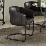 Arm Chair - Banner Upholstered Dining Chair Anthracite and Matte Black