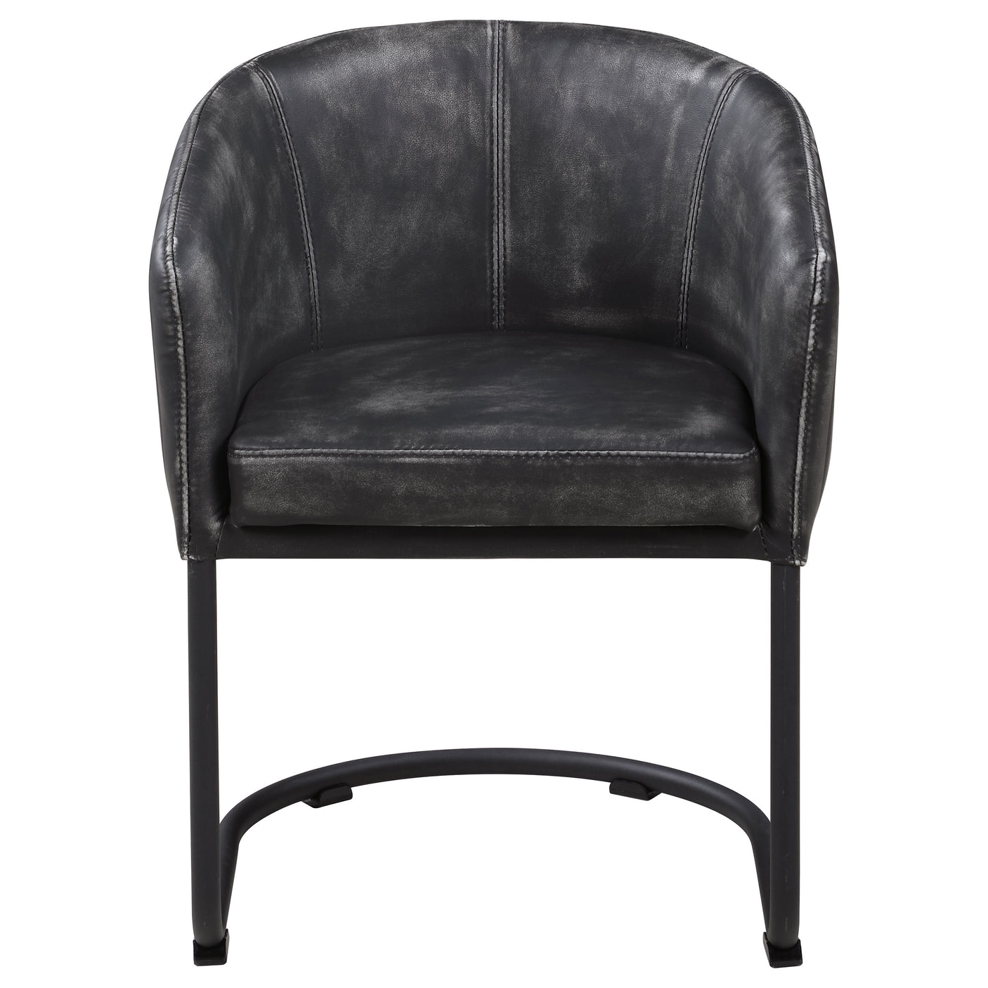 Arm Chair - Banner Upholstered Dining Chair Anthracite and Matte Black