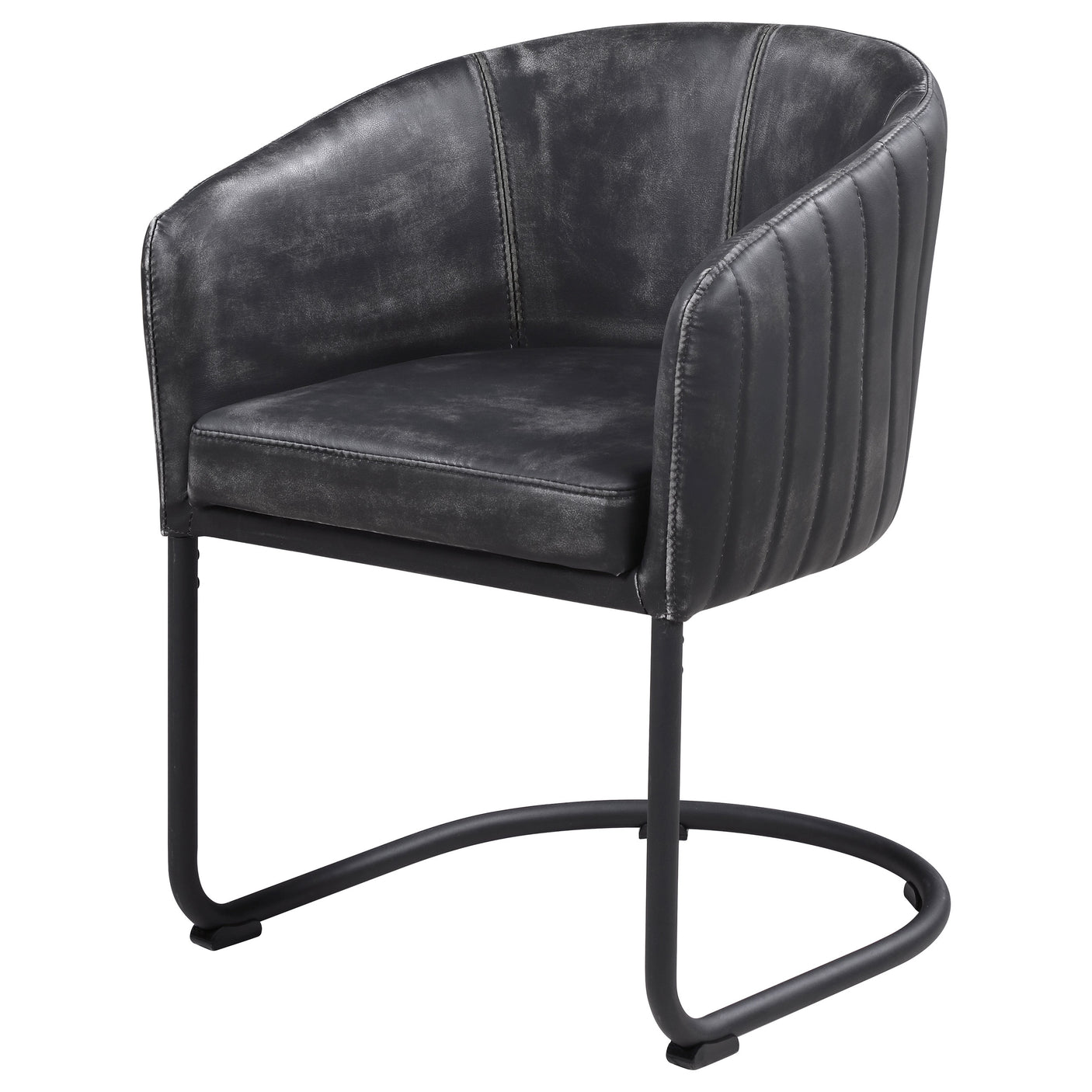 Arm Chair - Banner Upholstered Dining Chair Anthracite and Matte Black