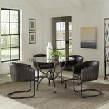 Arm Chair - Banner Upholstered Dining Chair Anthracite and Matte Black