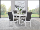 Judd 5-piece 54-inch Round Wood Dining Table Set Pearl White - Home Elegance USA