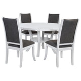 Judd 5-piece 54-inch Round Wood Dining Table Set Pearl White - Home Elegance USA