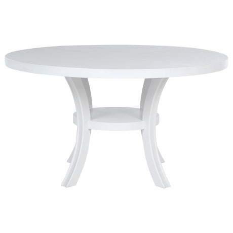 Judd 5-piece 54-inch Round Wood Dining Table Set Pearl White - Home Elegance USA