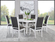 Judd 7-piece 54-inch Round Wood Dining Table Set Pearl White - Home Elegance USA