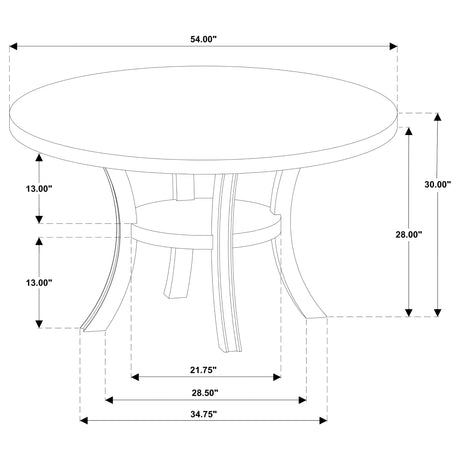 Judd 7-piece 54-inch Round Wood Dining Table Set Pearl White - Home Elegance USA