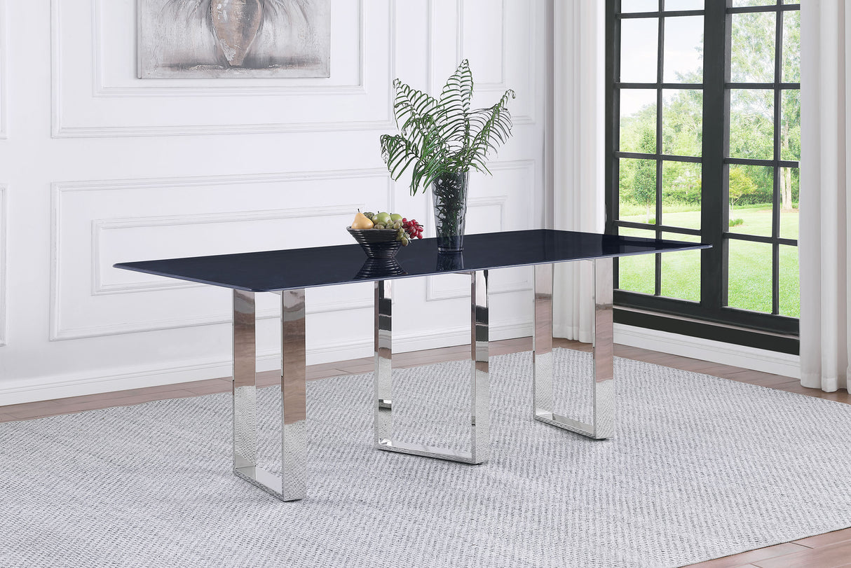 Desden 79-inch Rectangular Sintered Stone Dining Table Grey - Home Elegance USA