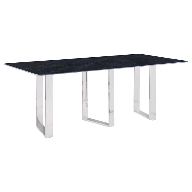 Desden 79-inch Rectangular Sintered Stone Dining Table Grey - Home Elegance USA