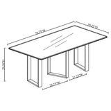 Desden 79-inch Rectangular Sintered Stone Dining Table Grey - Home Elegance USA