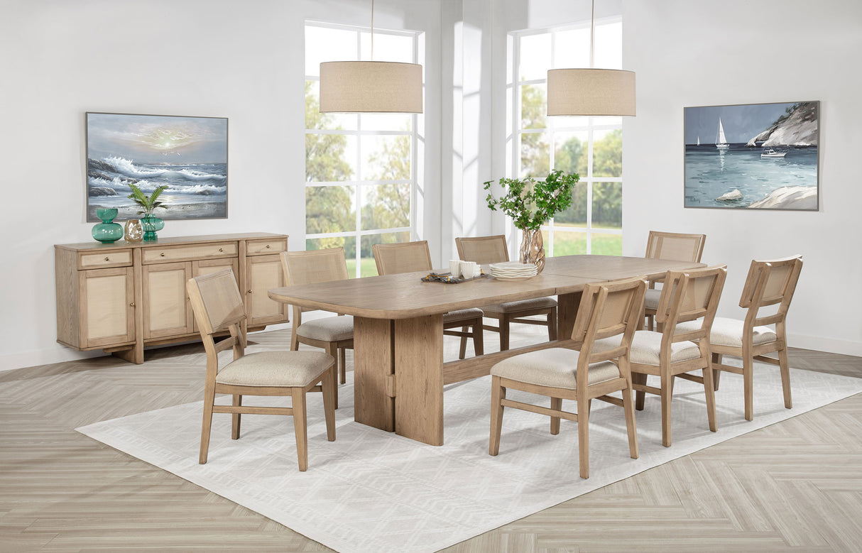 Kailani 10-piece Wood Dining Set with Sideboard Beige Oak - Home Elegance USA