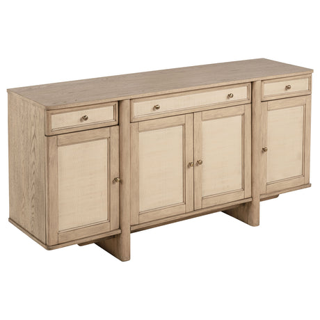 Kailani 10-piece Wood Dining Set with Sideboard Beige Oak - Home Elegance USA