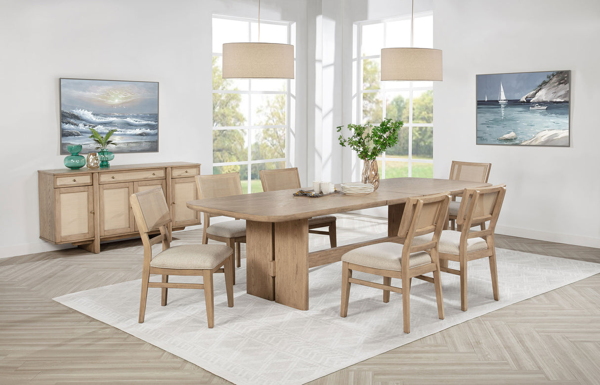 Kailani 7-piece Rectangular Wood Dining Table Set Beige Oak - Home Elegance USA