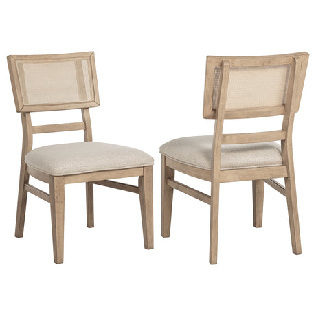 Kailani Radio Weave Cane Dining Side Chair Beige Oak - Home Elegance USA