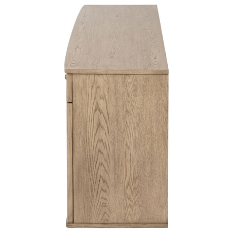 Kailani 4-door Cane Sideboard Buffet Cabinet Beige Oak - Home Elegance USA