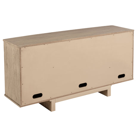 Kailani 4-door Cane Sideboard Buffet Cabinet Beige Oak - Home Elegance USA
