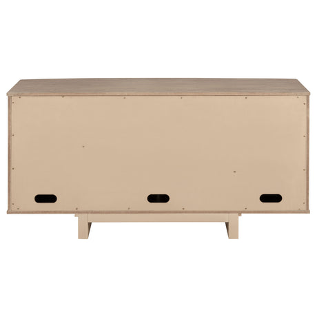 Kailani 4-door Cane Sideboard Buffet Cabinet Beige Oak - Home Elegance USA