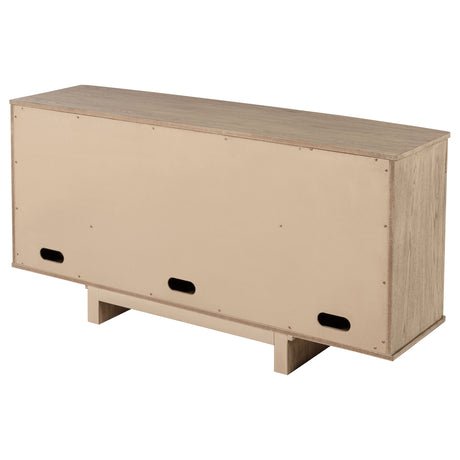 Kailani 4-door Cane Sideboard Buffet Cabinet Beige Oak - Home Elegance USA