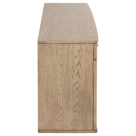 Kailani 4-door Cane Sideboard Buffet Cabinet Beige Oak - Home Elegance USA
