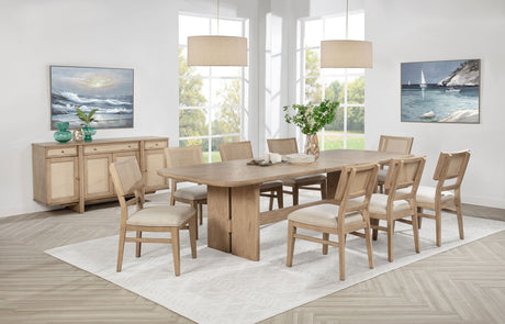 Kailani 4-door Cane Sideboard Buffet Cabinet Beige Oak - Home Elegance USA