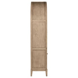 Kailani 4-Door Cane Dining Vitrine Display Cabinet Beige Oak - Home Elegance USA