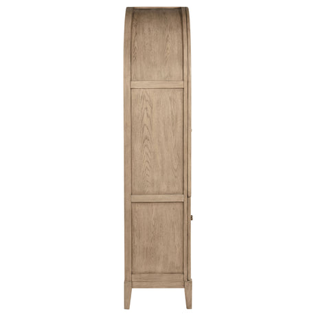 Kailani 4-Door Cane Dining Vitrine Display Cabinet Beige Oak - Home Elegance USA
