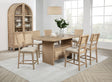Kailani 8-piece Counter Dining Set with Cabinet Beige Oak - Home Elegance USA