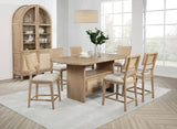 Kailani 8-piece Counter Dining Set with Cabinet Beige Oak - Home Elegance USA