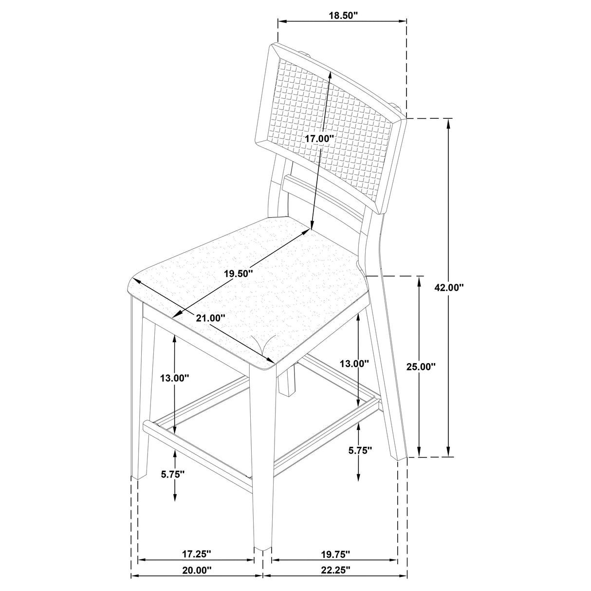 Kailani 8-piece Counter Dining Set with Cabinet Beige Oak - Home Elegance USA