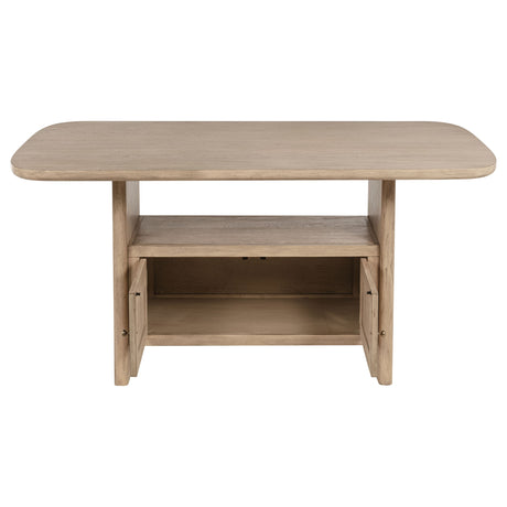 Kailani Cane Counter Height Storage Dining Table Beige Oak - Home Elegance USA