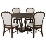 Landon 5-piece 60-inch Round Dining Table Set Rich Brown - Home Elegance USA