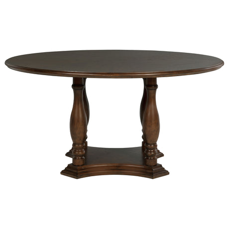 Landon 5-piece 60-inch Round Dining Table Set Rich Brown - Home Elegance USA