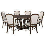Landon 7-piece 60-inch Round Dining Table Set Rich Brown - Home Elegance USA