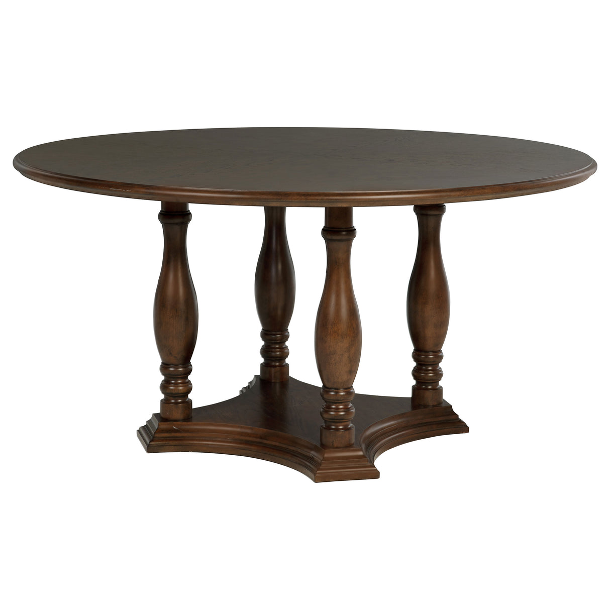 Landon 7-piece 60-inch Round Dining Table Set Rich Brown - Home Elegance USA
