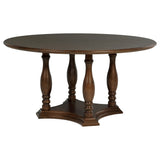 Landon 7-piece 60-inch Round Dining Table Set Rich Brown - Home Elegance USA