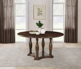 Landon 60-inch Round Wood Pedestal Dining Table Rich Brown - Home Elegance USA